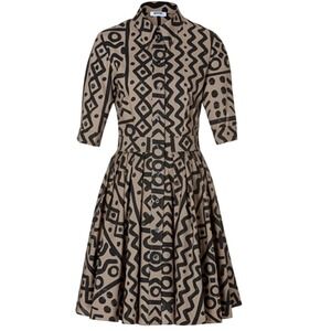 Moschino Cheap and Chic‎ Midi Dress Cotton Abstract Print Shirt Size 6